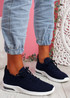 Joby Navy Lace Knit Trainers