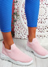 Noxy Pink Slip On Knit Trainers