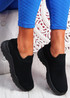 Noxy All Black Slip On Knit Trainers