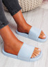 Soha Blue Flat Sandals Sliders