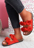 Hogy Red Bow Flat Sandals