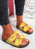 Hogy Yellow Bow Flat Sandals
