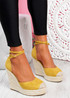 Uty Yellow High Heel Wedge Sandals