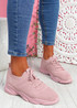 Nilly Pink Chunky Knit Sneakers