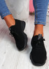 Donny Black Lace Knit Sneakers