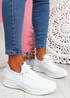 Fovy White Knit Running Sneakers