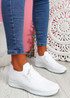 Bany White Knit Running Trainers