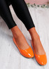 Joby Orange Patent Flat Ballerinas