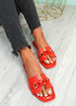 Trinna Red Front Chain Sandals