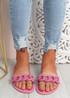 Vemma Fuchsia Slip On Flat Sandals