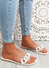 Vemma White Slip On Flat Sandals