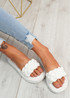 Ceny White Braided Flat Sandals