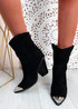 Brenna Black Block Heel Mid Calf Boots