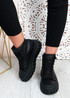 Paola Black Flatform Ankle Boots