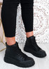 Paola Black Flatform Ankle Boots