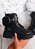 Leonie Black Mid Heel Ankle Boots