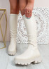 Claudia Beige Knee High Chunky Boots