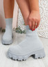 Erin Grey FlyKnit Sock Ankle Boots