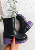 Miriam Purple Chunky Heel Boots
