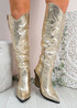 Shane Gold Knee High Boots