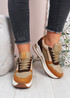 Lily White-Beige Wedge Trainers