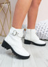 Sally White Ankle Zip Boots