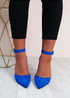 Kaira Blue Block Heel Shoes