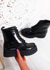 Faye Black Patent Boots