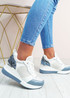 Stacey Blue Wedge Trainers