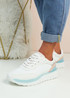 Viktoria White Lace Up Trainers