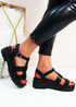 Abbie Black Strappy Sandals