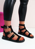 Aidan Black Strappy Sandals