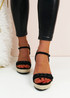 Rhiannon Black Wedge Sandals
