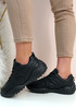 Heather Black Lace Up Sneakers