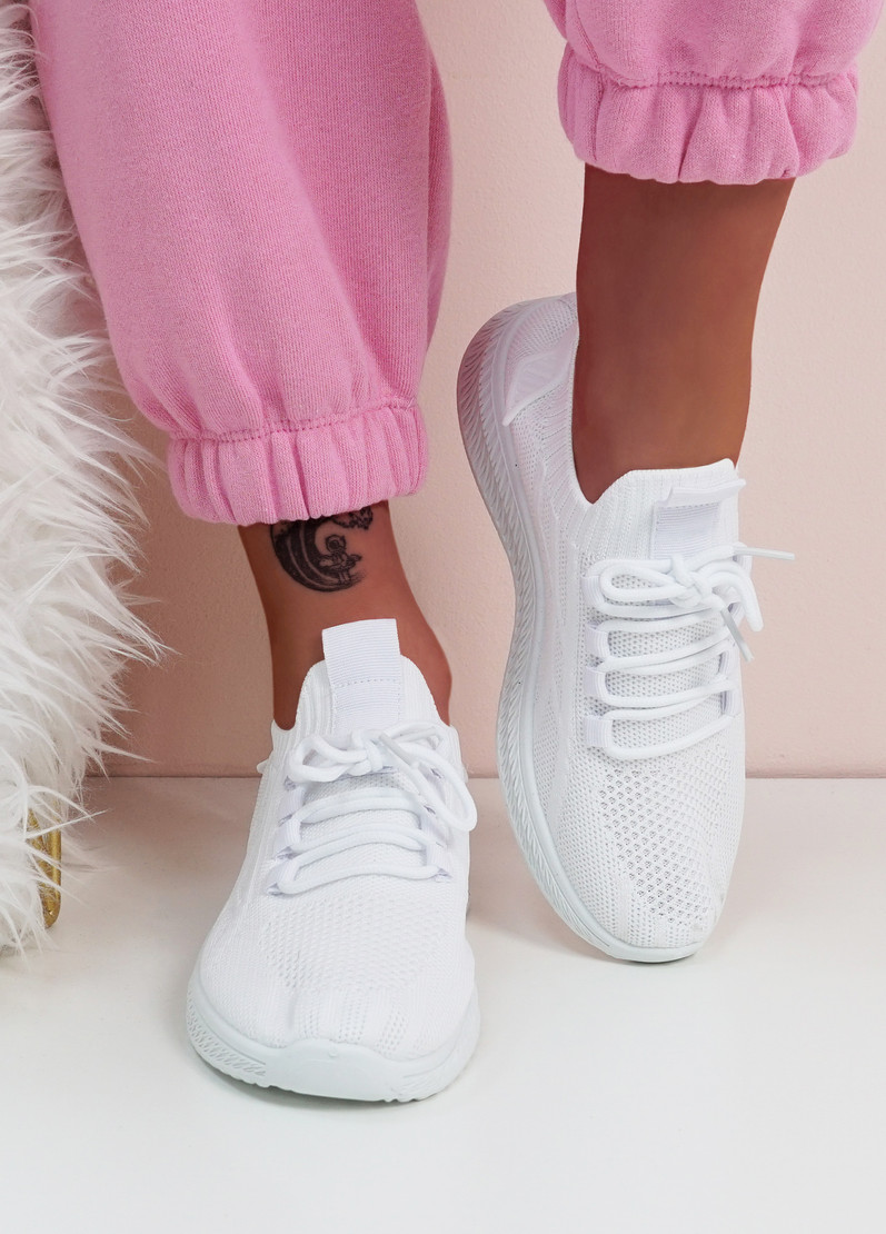 Tanna White Knit Sneakers