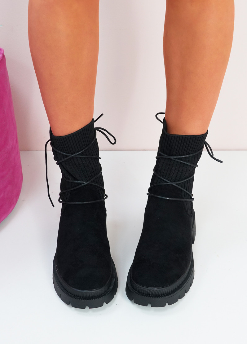 Bigy Black Suede Ankle Boots