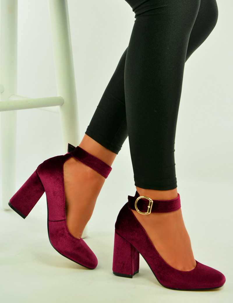 Sole Society AVA block heel pump | Red suede shoes, Heels, Red shoes