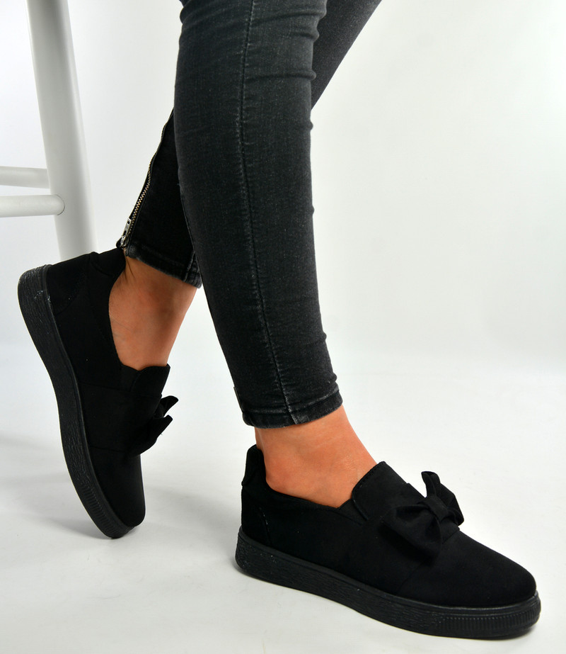 Black Bow Sneakers Trainers
