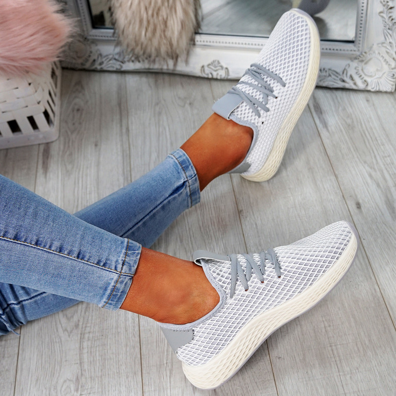 Occo Grey Lace Up Trainers