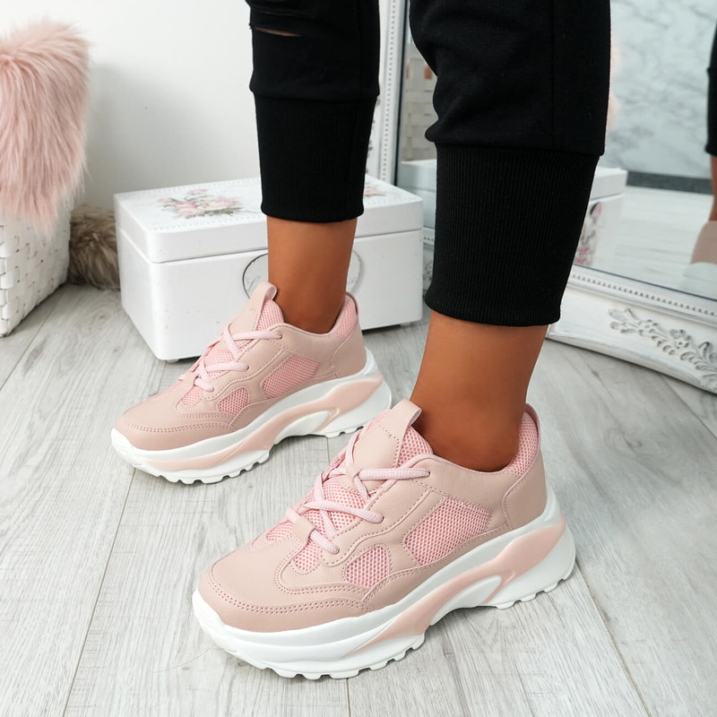 Patta Pink Chunky Trainers