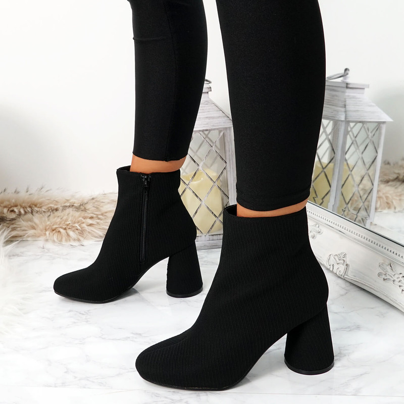 Nifa Black Zip Ankle Boots - Heel Boots - Buy Now, Pay Later