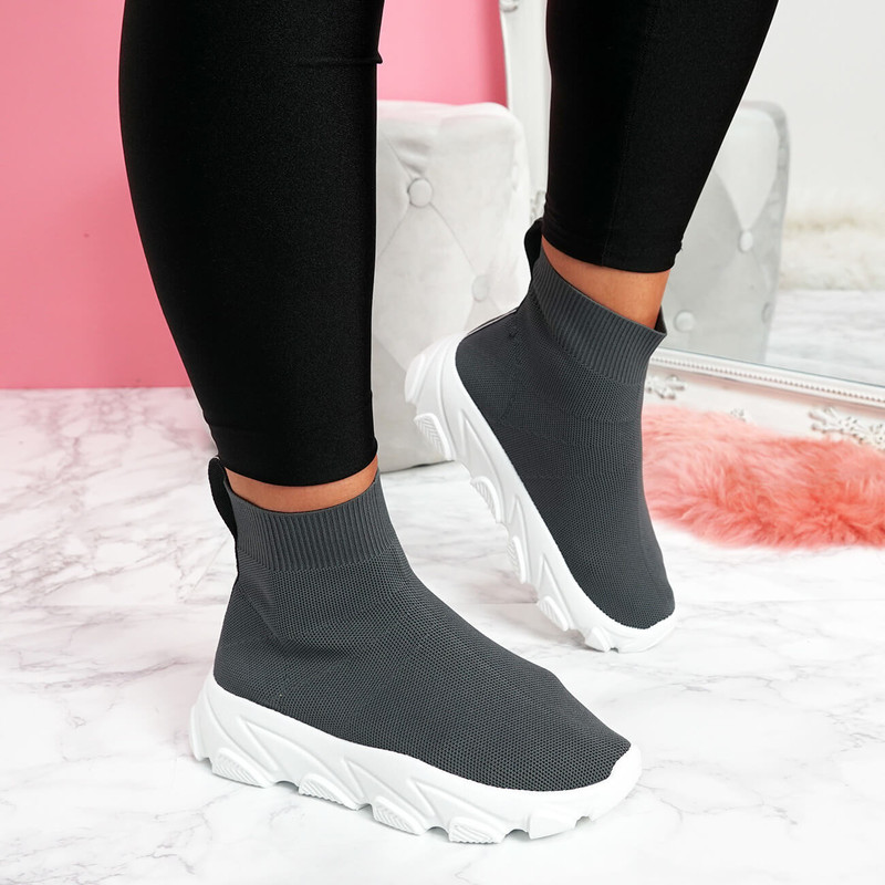 Evra Grey Sock Sneakers