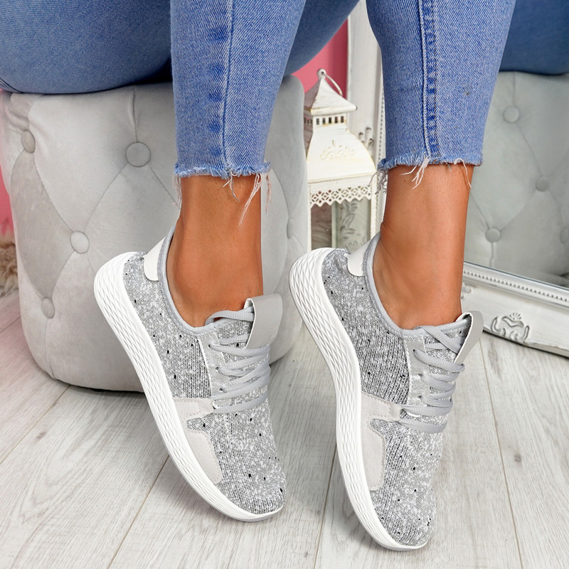 Evy Grey Knit Trainers