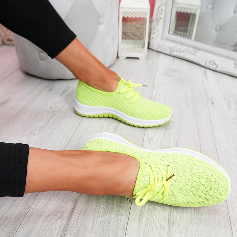 Ligy Fluorescence Knit Lace Up Sneakers