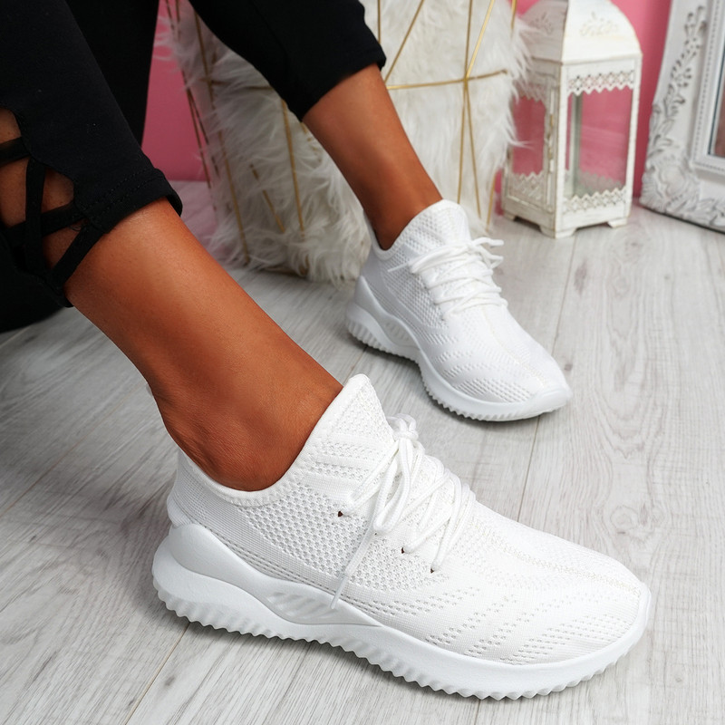Lammy White Mesh Sneakers