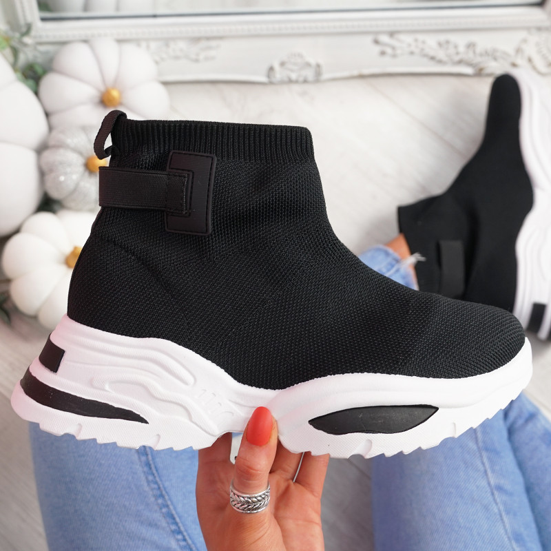 Hessya Black Sock Sneakers