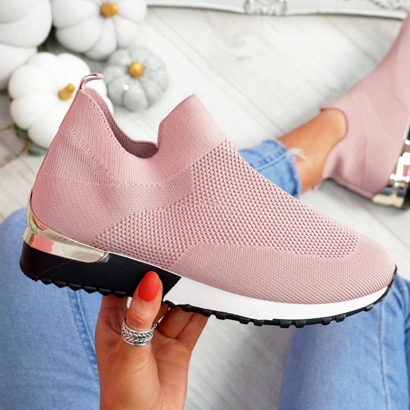 Ritty Pink Knit Sport Trainers