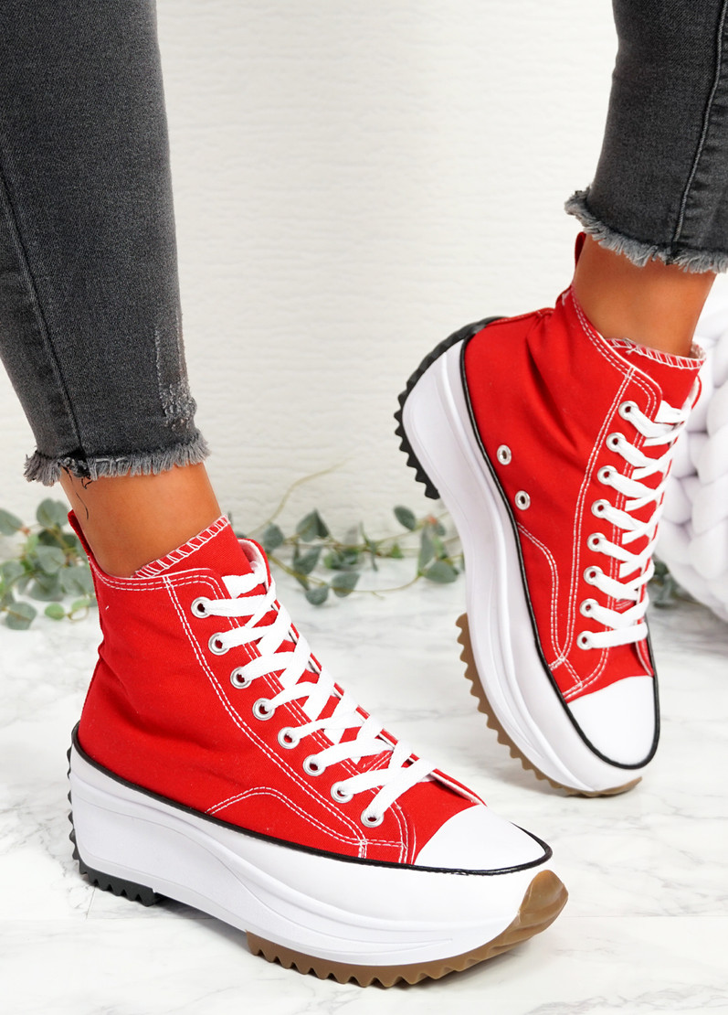Nuve Red Flatform Trainers