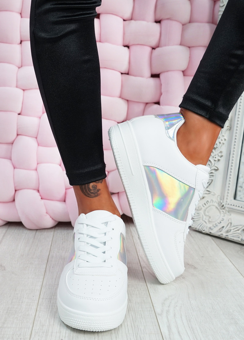 Sumy White Multicolor Platform Trainers
