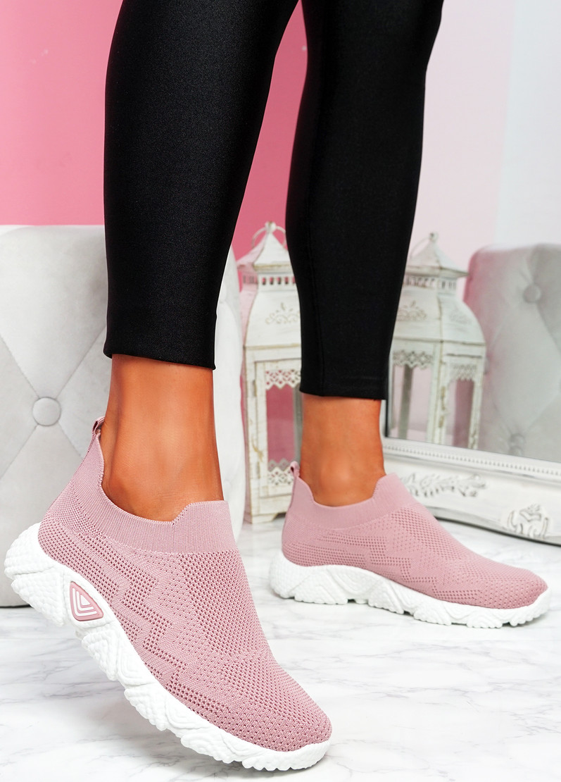 Pode Pink Knit Trainers